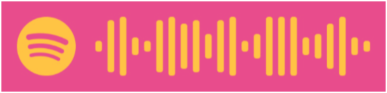 kode Spotify playlist, dengan latar pink dan garis kuning-oranye